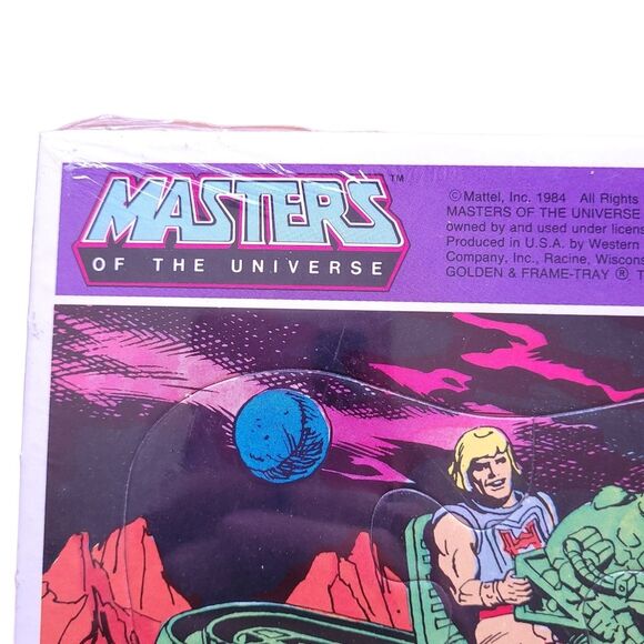 Vintage Mattel 1984 MOTU Golden He-Man Battlecat Frame Tray Puzzle. New - Picture 5 of 8